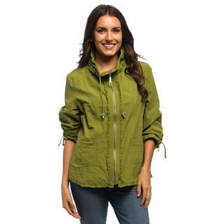 Live A Little Women's Green Ruffled Detail Active Jacket