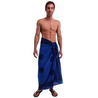 Men's Royal Blue Interlace Knotwork Celtic Sarong (Indonesia)-Image