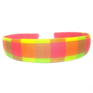 Crawford Corner Shop Bright Pink Plaid 3/4-inch Headband-Image