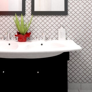 Best Shopping SomerTile 9.75x10.75-inch Victorian Morocco Matte White Porcelain Mosaic Tile (Pack of 10)