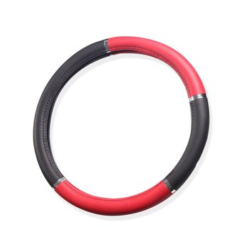 Universal Fit Black/ Red Steering Wheel Cover-Image