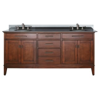 For sale Avanity Madison 72-inch Double Vanity in Tobacco Finish with Dual Sinks and Top