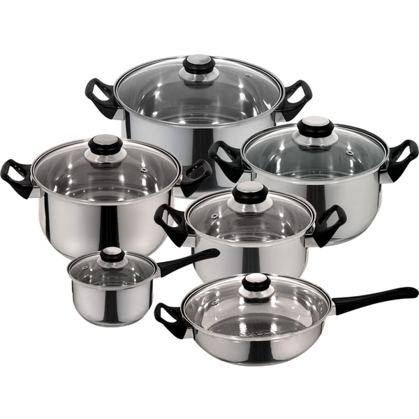 Priminute Monterrey Stainless Steel 12 pieces Cookware Set