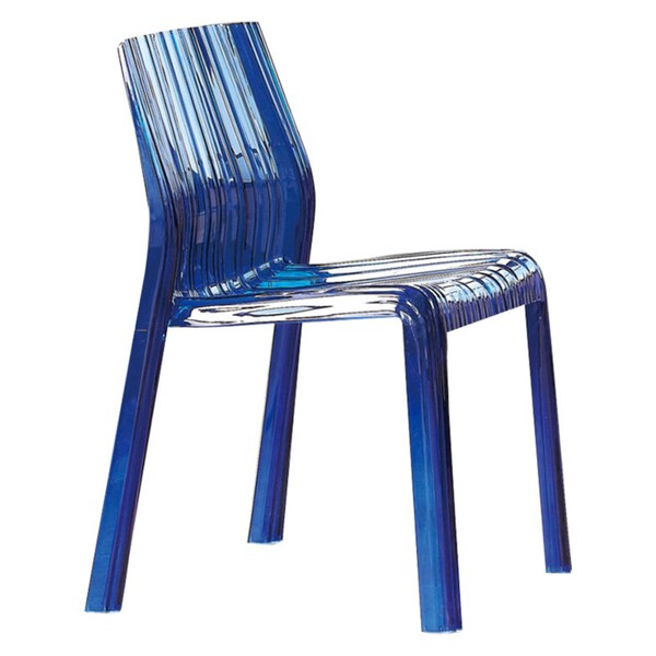 Denville Transparent Blue Plastic Dining Accent Chair Overstock