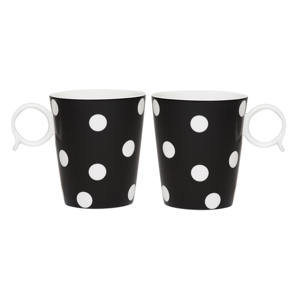 Freshness Mix & Match Dots Black 12-ounce Mug Set