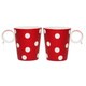 Freshness Mix & MatchDots Red and White 12-ounce Mug Set