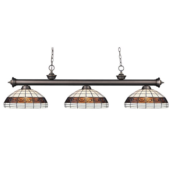 Riviera 3-light Olde Bronze Domed Billiard Light Fixture