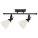 Track 2-light Burnt Sienna Satin White Glass Lighting Kit