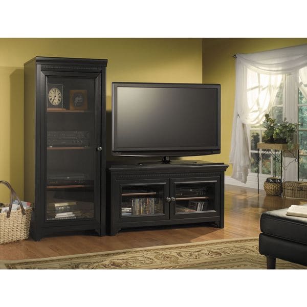 Bush Furniture Stanford Antique Black/ Hansen Cherry 50-inch Accent TV 