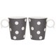 Freshness Mix & Match Grey Dots 12-ounce Mugs (Set of 2)