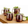 Antique Hammered Solid Copper Moscow Mule Mugs (Set of 4)