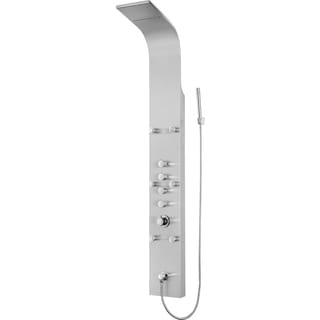 Hot Deal Blue Ocean 64.5-inch Stainless Steel Thermostatic Shower Panel w/ Rainfall, Waterfall Shower, Body Nozzles, and Handheld Shower