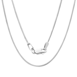 Sterling Essentials 14k White Gold Diamond-cut Snake Chain Necklace ...