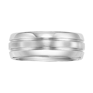 Cambridge White Tungsten Carbide 8mm 3-row Comfort Fit Wedding Band-Image