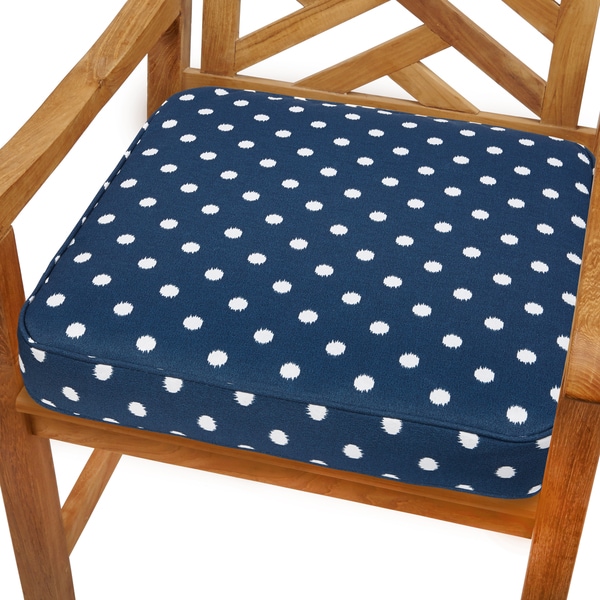 Navy Dots 20inch Indoor/ Outdoor Corded Chair Cushion 16150216