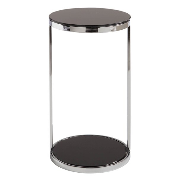 Sunpan 'Ikon' Benjamin Stainless Steel/ Black End Table
