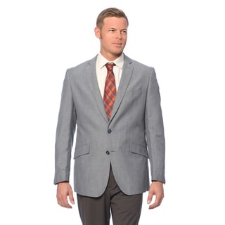 Kenneth Cole Reaction Men's Slim Fit Blue/Grey Linen Sport Coat-Image