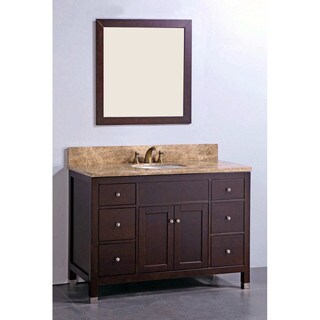 Low Price Marble Top 48-inch Single-sink Matching Mirror Bathroom Vanity