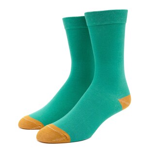 American Apparel Teal and Gold Flat-knit Pattern Socks-Image