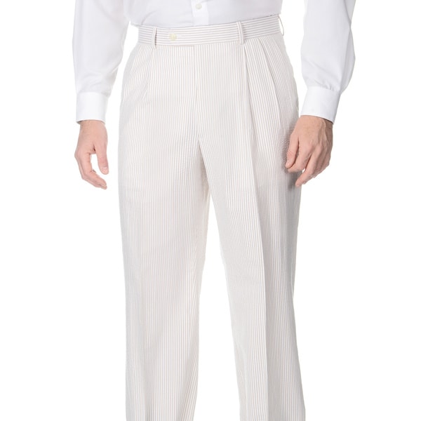 white pleated pants mens