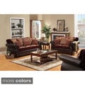 review detail Furniture of America Traditional Franchesca 2-piece Fabric-leatherette Sleeper Sofa Set