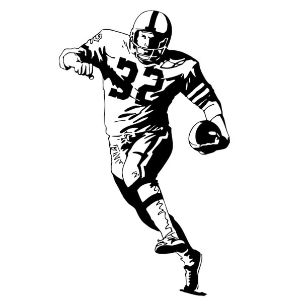 American Football Player 32 Vinyl Art Wall Decal 16157162 Overstock