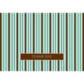 Brown/ Blue Stripes Thank You Note Cards