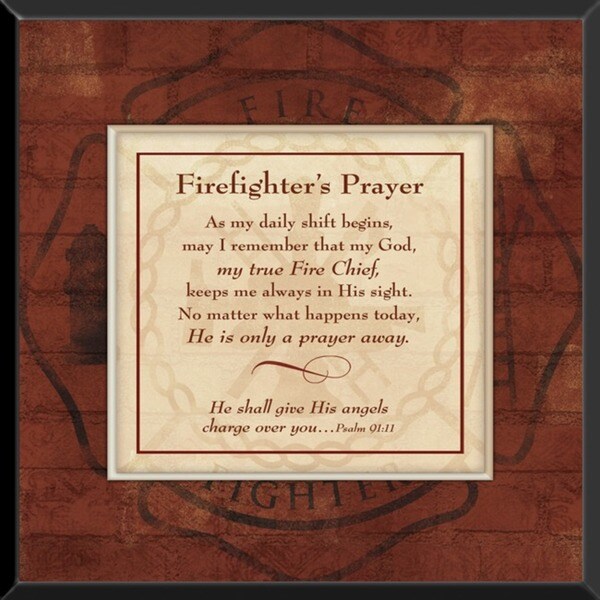 CT Art 'Firefighter's Prayer' Wood Wall Art Plaque - 16159266 ...