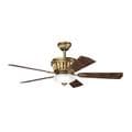 Transitional Burnished Antique Brass Ceiling Fan and Light Kit