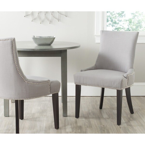 Safavieh En Vogue Dining Lester Arctic Grey Terelyne/ Cotton Blend Dining Chairs (Set of 2)