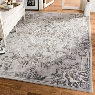 Low Price Safavieh Handmade Savonnerie Smoke Wool/ Viscose Rug (10' x 14')