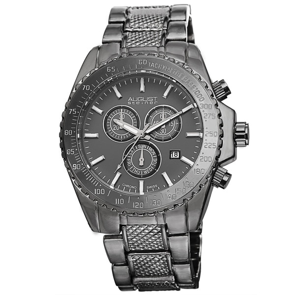 August Steiner Men's Tachymeter Swiss Quartz Chronograph Bracelet Watch