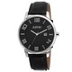 August Steiner Men's Ultra-Thin Swiss Quartz Leather Strap Watch
