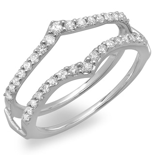 14k White Gold 12ct TDW Diamond Wrap Guard Ring Sale: 390.99 1,257 ...