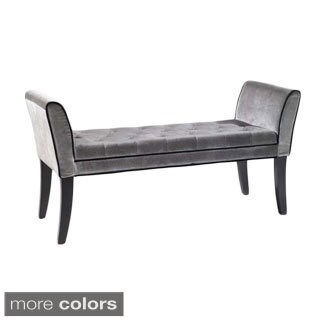 ( ._.) Chatham Velvet Button-tufted Double-arm Vanity Bench