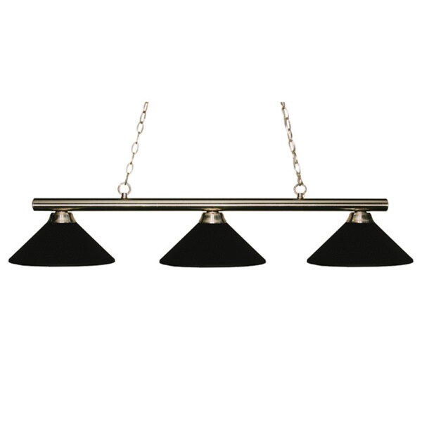 Z-Lite Sharp Shooter 3-light Brushed Nickel Billiard Light
