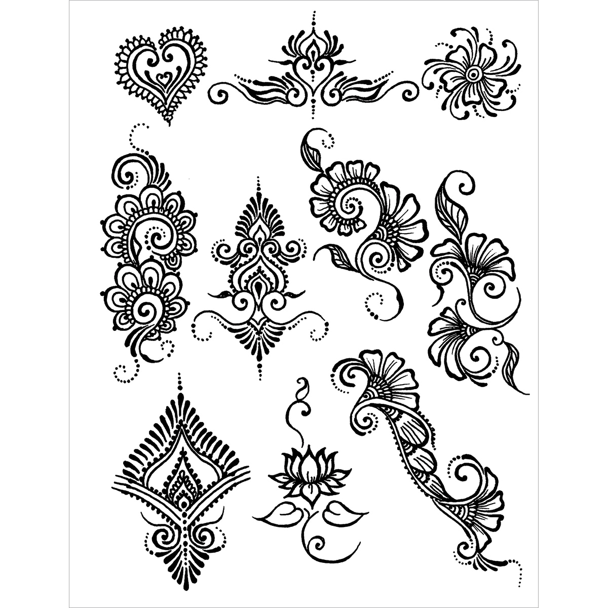 M/easy Henna Tattoo Design Coloring Sheets Coloring Pages