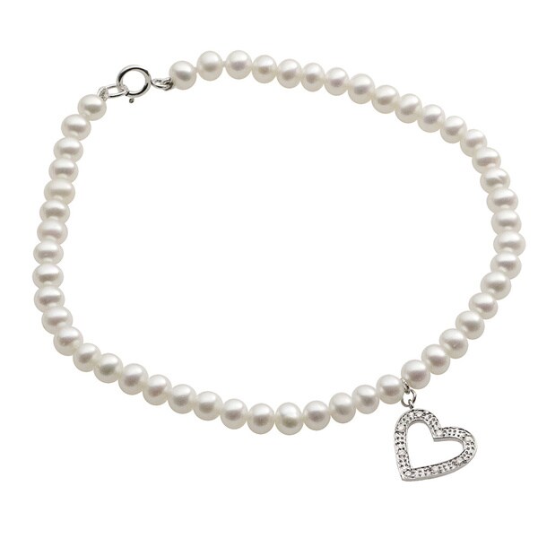 -Gold-White-Freshwater-Pearl-With-Gold-Diamond-Heart-Charm-Bracelet ...