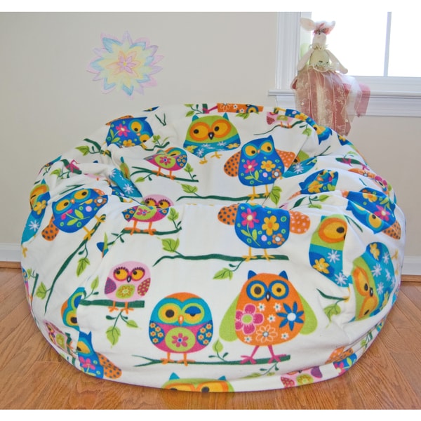 Pretty Owls Fleece Washable Bean Bag Chair