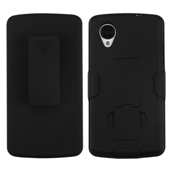 BasAcc Black Hybrid Holster Case with Stand for LG D820 Nexus 5