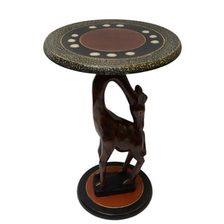 Low Price Hand-finished Giraffe Round Table (Ghana)