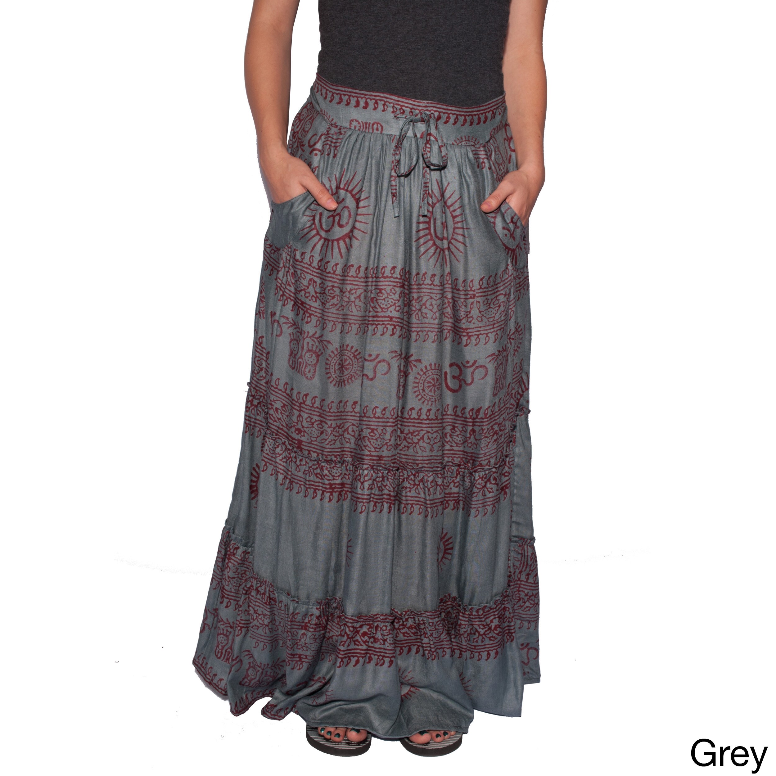 Handmade Women's Ohm Cotton Boho Gypsy Skirt (Nepal) Overstock
