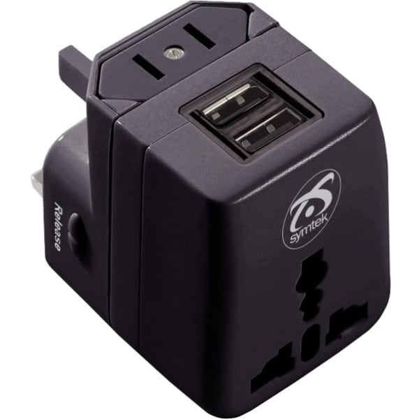 Symtek WorldPlug Dual USB Universal Travel Adapter & Charger