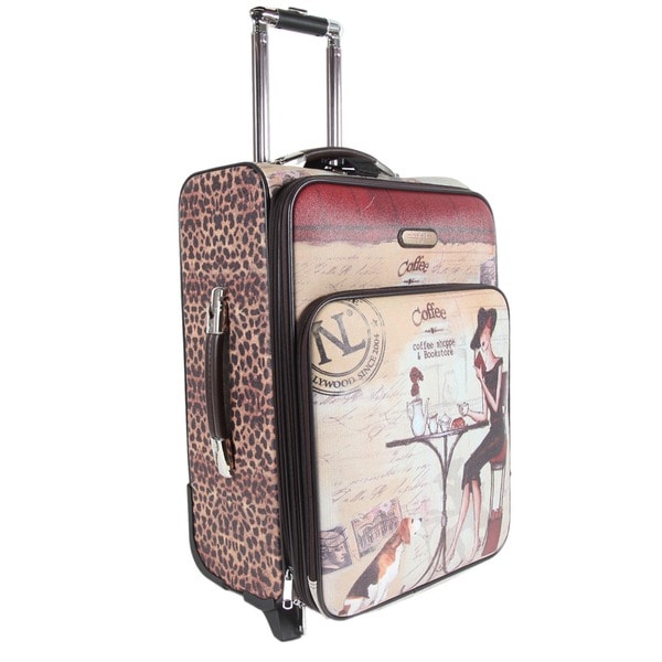 Nicole Lee Coffee Print 22inch Expandable Rolling Carryon 16179158