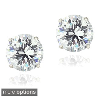 Zirconia Ice Sterling Silver 2ct TGW Round Solitaire Swarovski Zirconia Stud Earrings