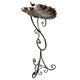 Ornate Leaf Pedestal Bird Bath