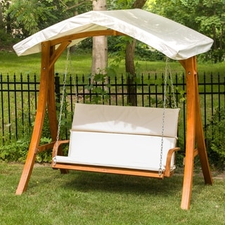 Wooden Swing Seater with Canopy