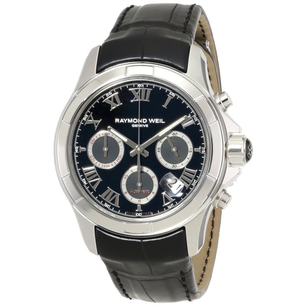 Raymond Weil Men's 'Parsifal' Black Chronograph Watch 