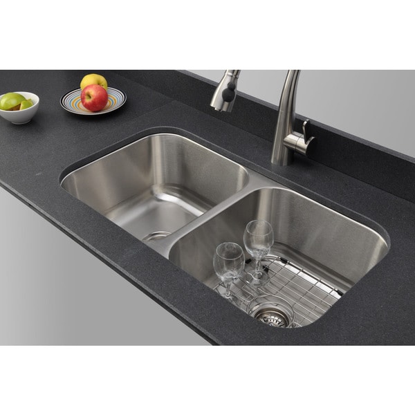 ... 50/50 Double Bowl Undermount Stainless Steel Kitchen Sink Package