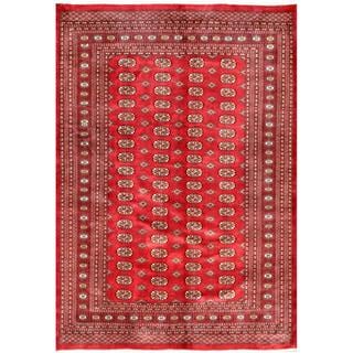 --->  Pakistani Hand-knotted Bokhara Red/ Ivory Wool Rug (9'2 x 12')